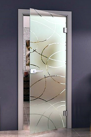 Стеклянные двери с рисунком.