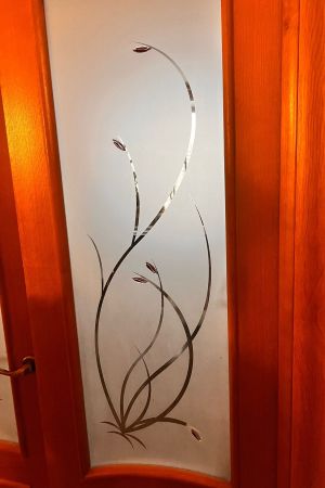 Стекло с матовым рисунком и фьюзингом