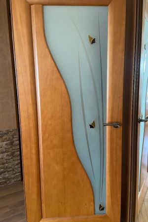 Стекло с матовым рисунком и фьюзингом