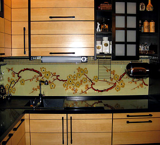 Стеклянные фартуки.