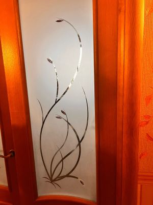 Пескоструйный матовый рисунок.