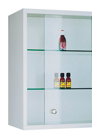 Стеклянные полки с дверцами