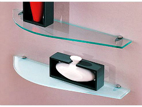 Стеклянные фигурные полки.