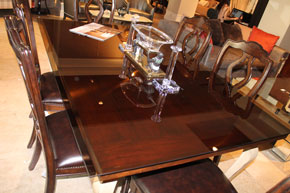 Бронзовые стеклянные столешницы на деревянные столы